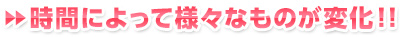 ▶▶時間によって様々なものが変化！！