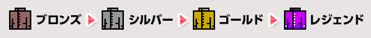 レア度はブロンズ→シルバー→ゴールド→レジェンドの順番で高い！